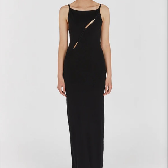 Cora Black Knit Maxi Dress - Picture 1 of 4